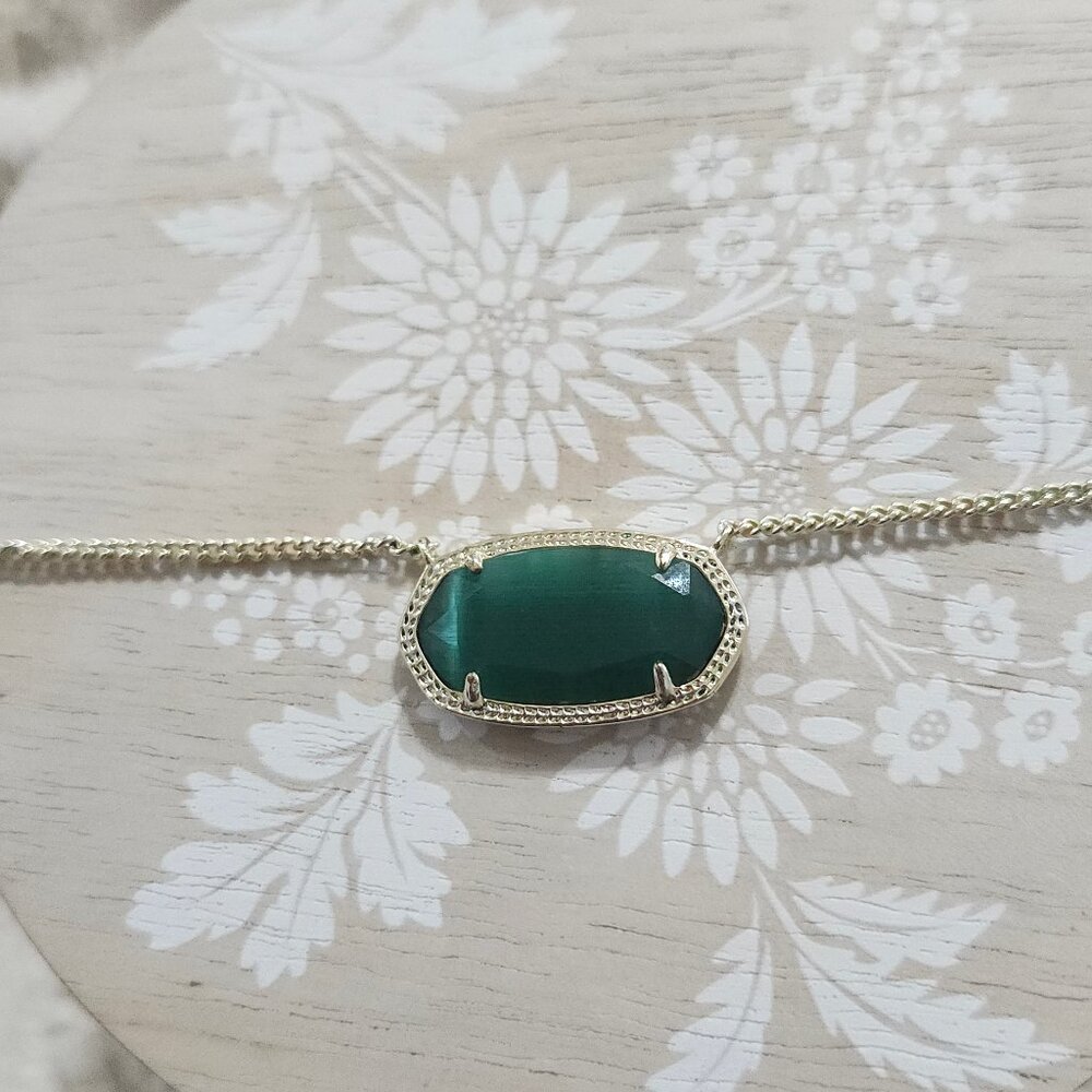 Kendra Scott Emerald Green Gold Dylan Necklace
